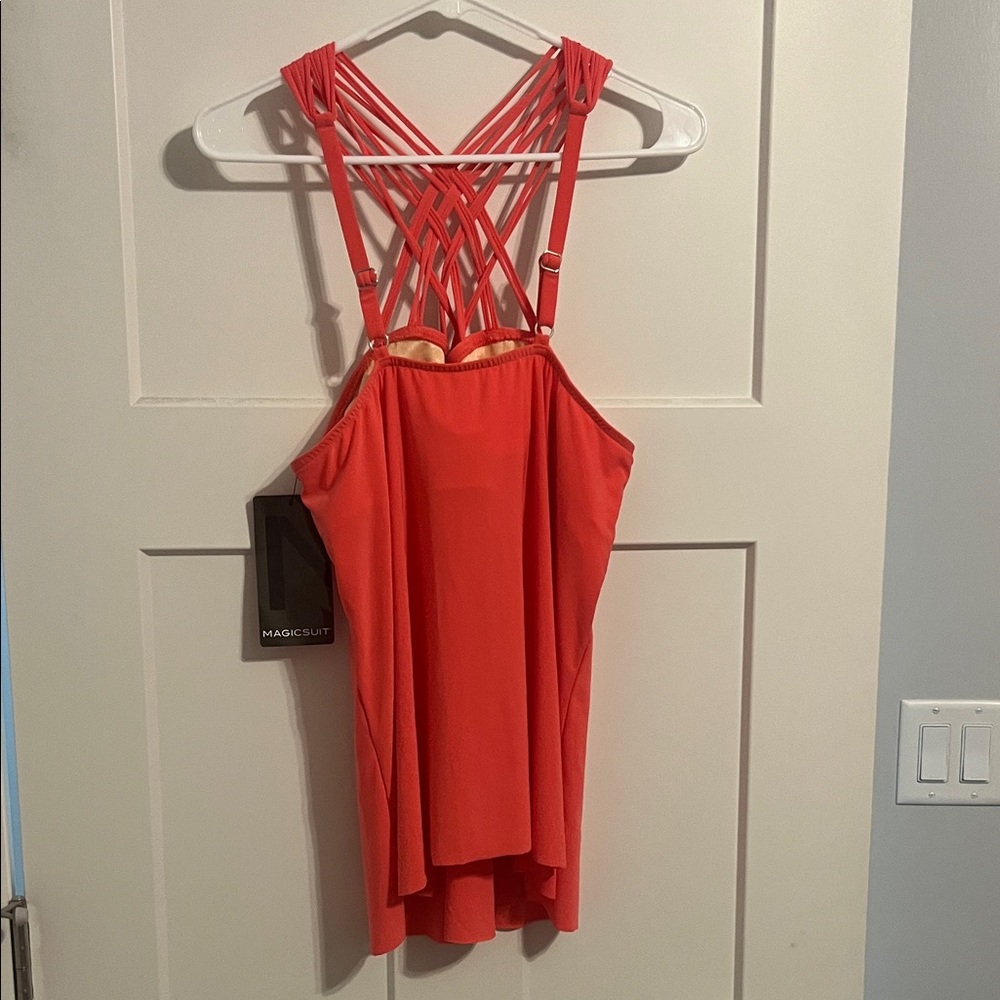 Magicsuit Coral Strappy Crisscross Swimsuit Top Size 16 NWT - Picture 3 of 12